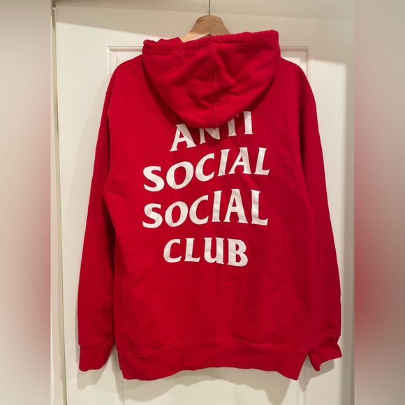 Anti Social Social Club Red Hoodie - Picture 2 of 2